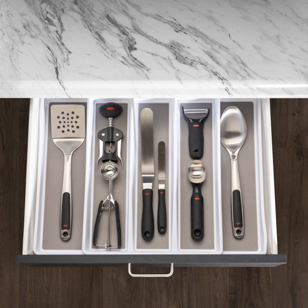 Rebrilliant Kubetz Adjustable Kitchen Utensils Drawer Organizer Wayfair